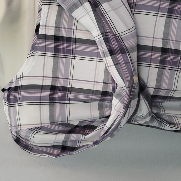 Ann Taylor LOFT Plaid Blouse Top with Keyhole Back - Picture 5 of 11